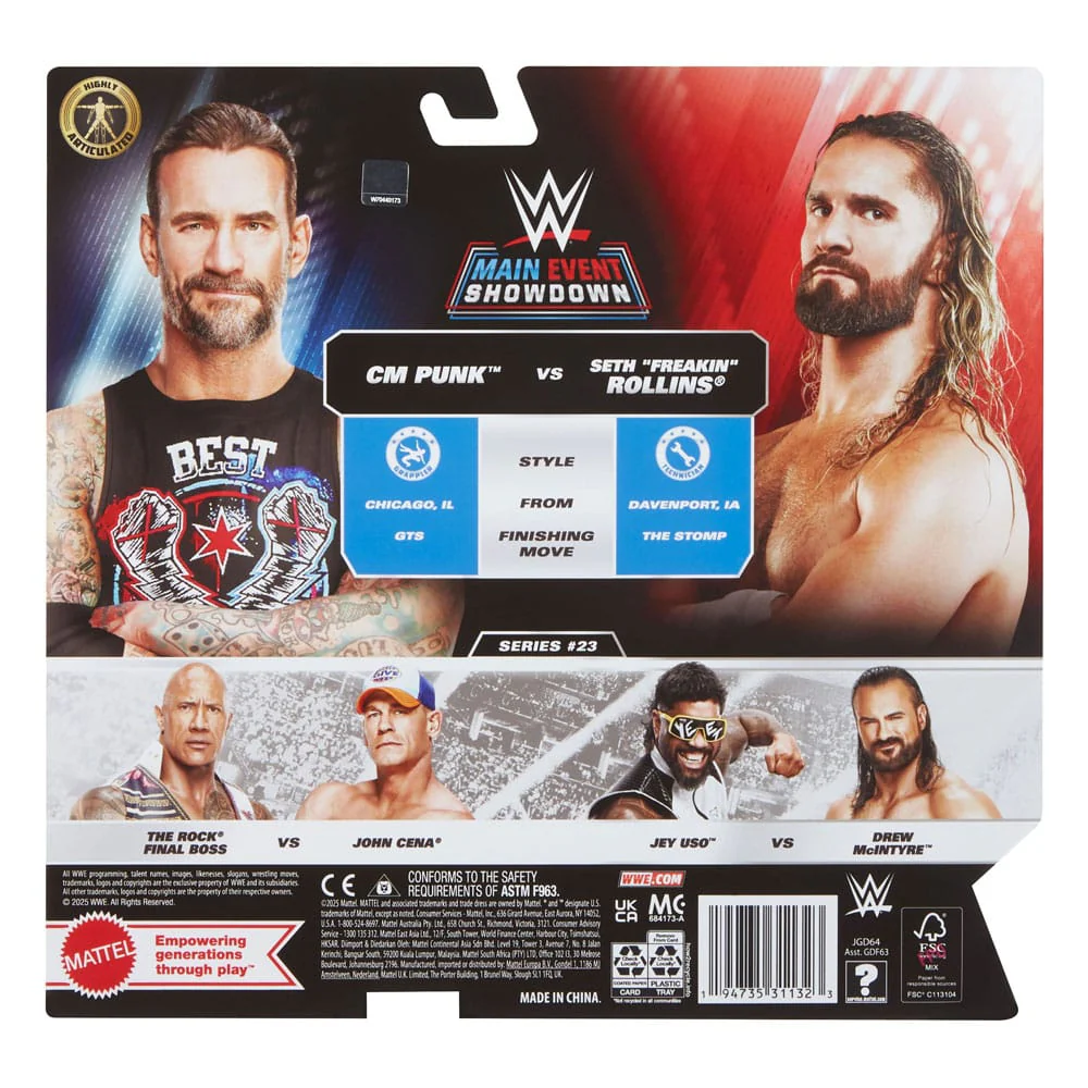 WWE Main Event Showdown Action Figures CM Punk vs Seth "Freakin" Rollins 2-Pack 15 cm - Image 3
